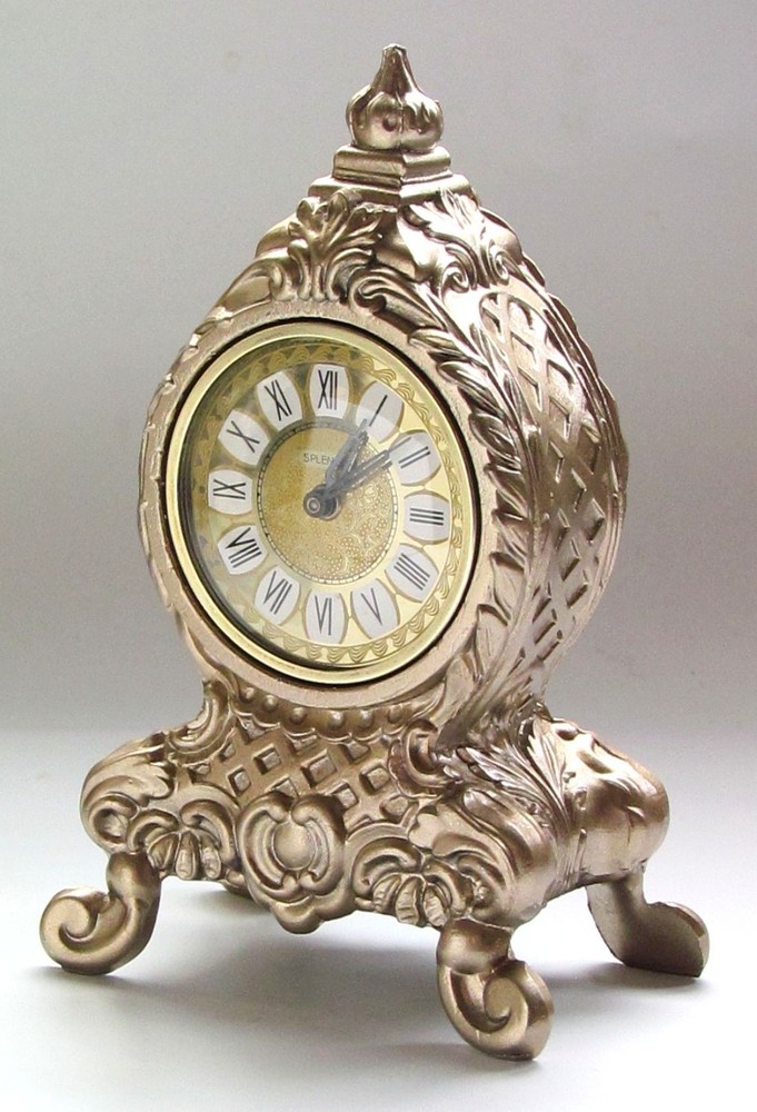 Vintage Splendex German Mechanical Mantle Clock - Working