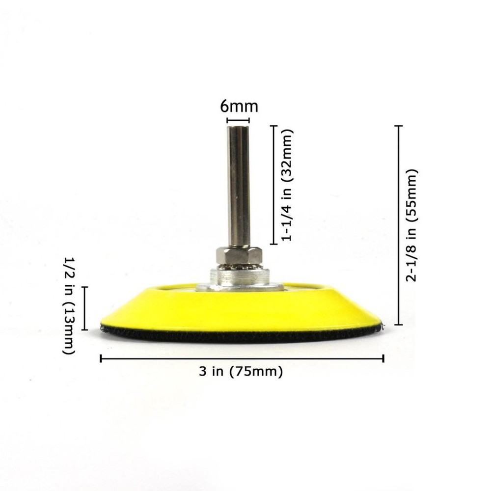 3" Hook and Loop Backer Pad with 6mm Shank, Hurricane