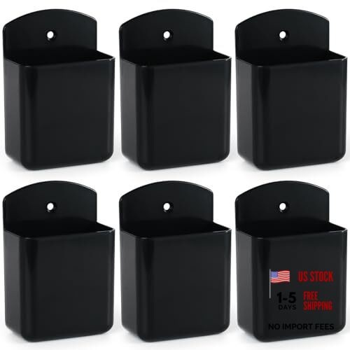 6 Pcs Remote Control Holder Wall Mount, TV Remote Controller Holder  black-6pcs