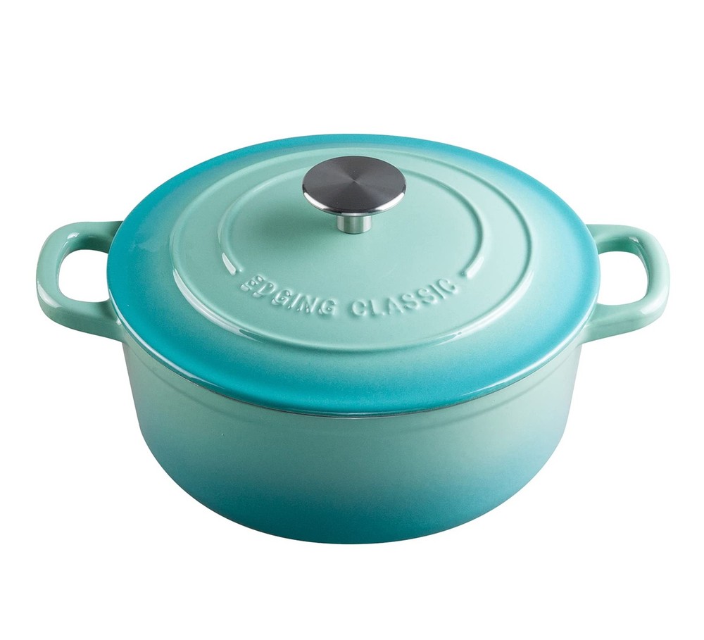 EDGING CASTING Enameled Cast Iron Covered 5.5 Quart Dutch Oven with Dual Handle