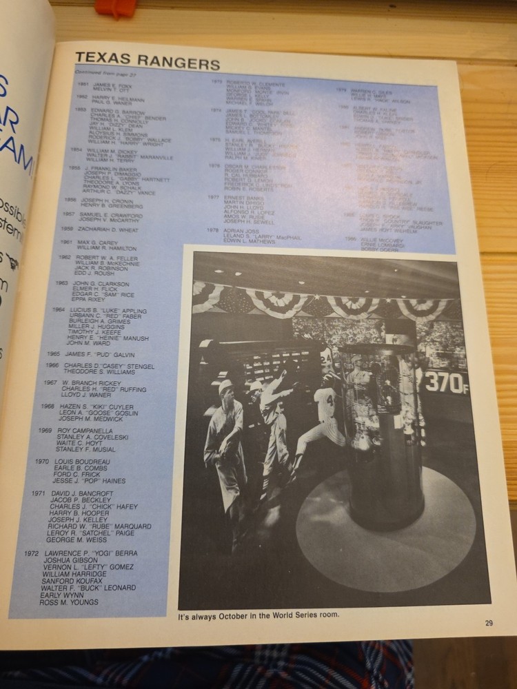 1986 Texas Rangers Vs Minnesota Twins Baseball Program