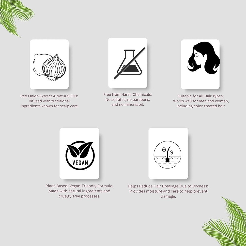 Red Onion Hair Growth & Fall Control Shampoo – With Curry Leaf,...