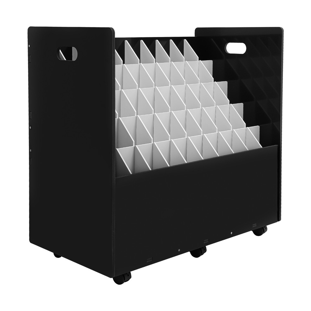50-Slot Rolling File Organizer on Wheels for Blueprints and Documents
