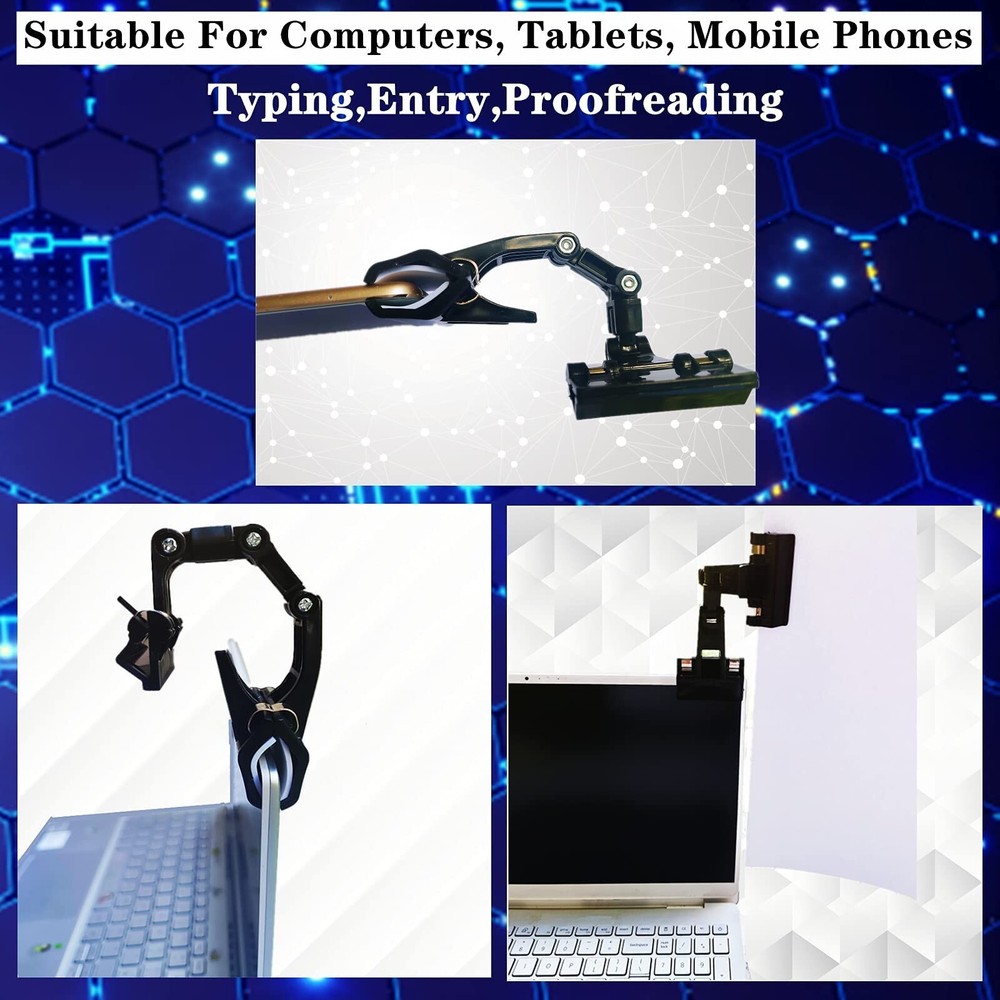 Adjustable Document Holder for Typing, Rotatable Paper Copy Holder Clip,Handy...