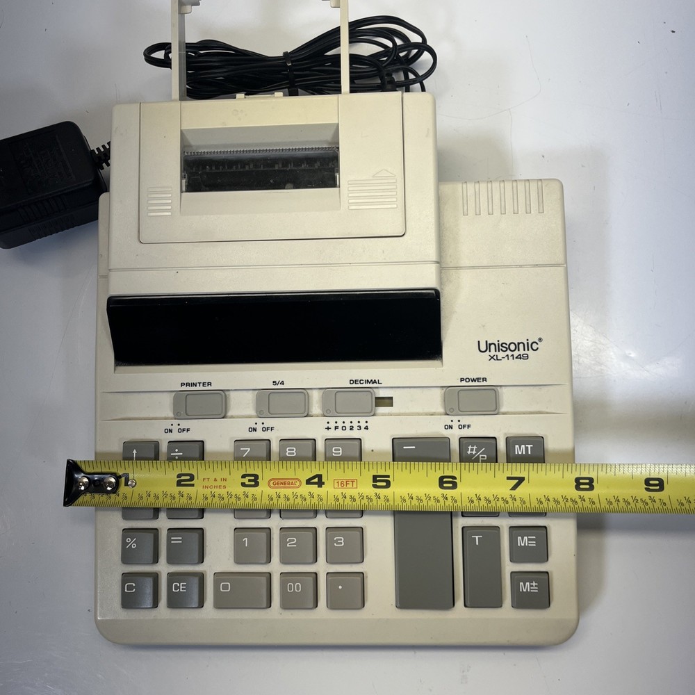 Unisonic XL-1149 Calculator Printer Display 10 Digit 4 Key Memory - Adding Mach