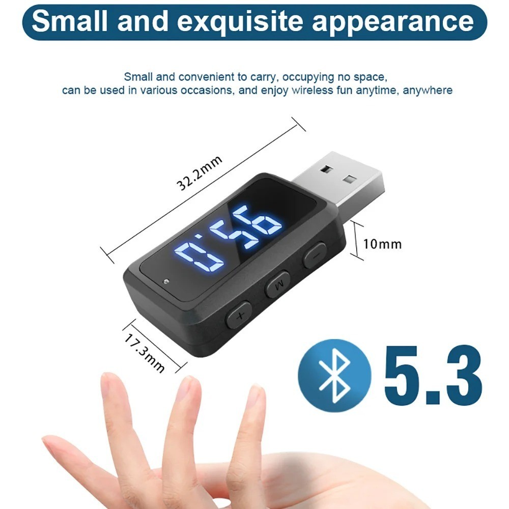 Bluetooth 5.4 Car Transmitter Receiver Handsfree Call USB Mini Wireless Audio