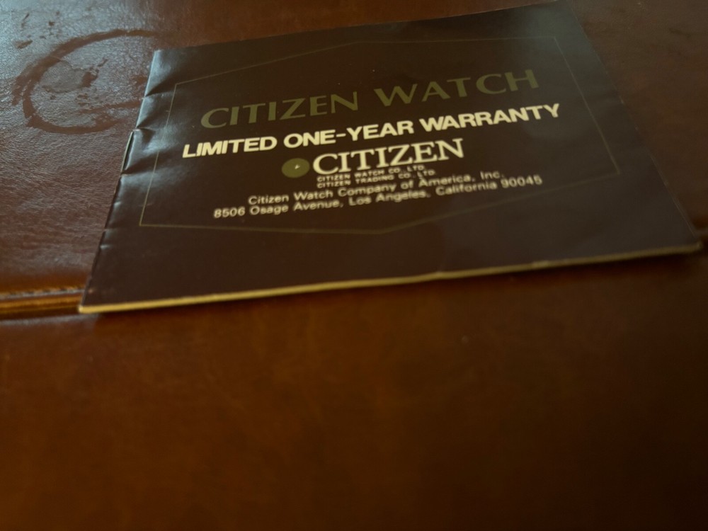 CITIZEN LIMITED ONE YEAR WARRANTY