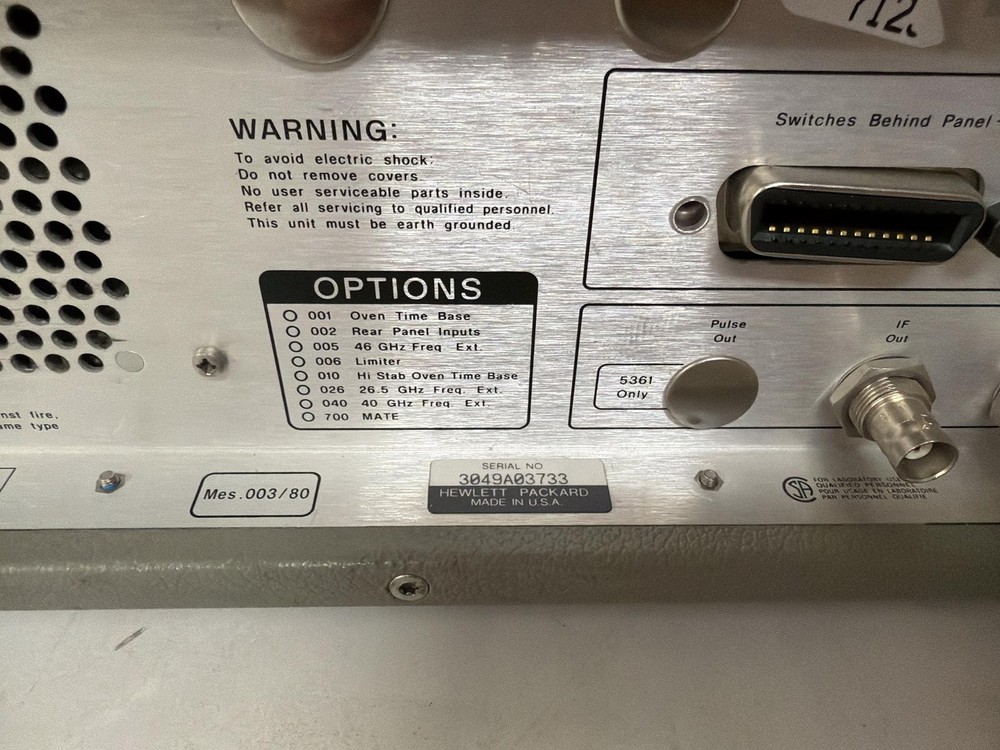 HP 5350B MICROWAVE FREQUENCY COUNTER, POWER ON TEST ONLY