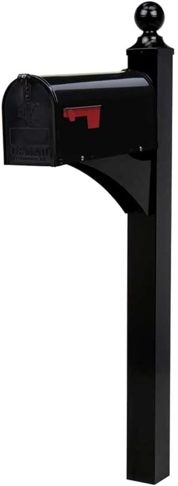 Landover Aluminum Mailbox Post, Black
