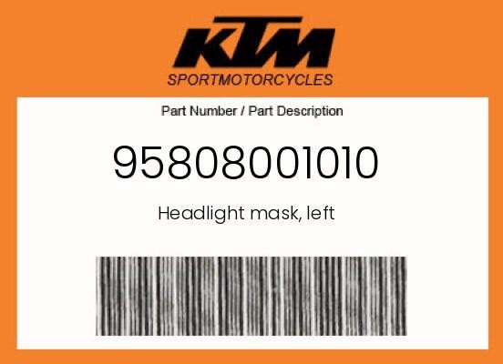 KTM Genuine Headlight Mask, Left - 95808001010