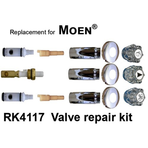 Moen  RK4117 Rebuild kit Chrome with 3 valve acrylic handle