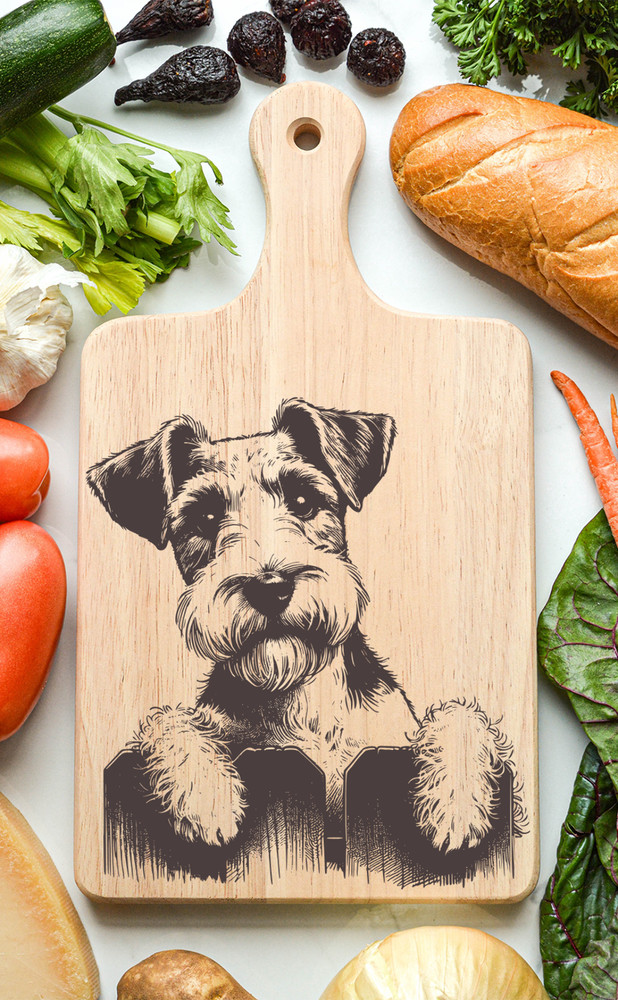 Fox Terrier Cutting Cheese Board