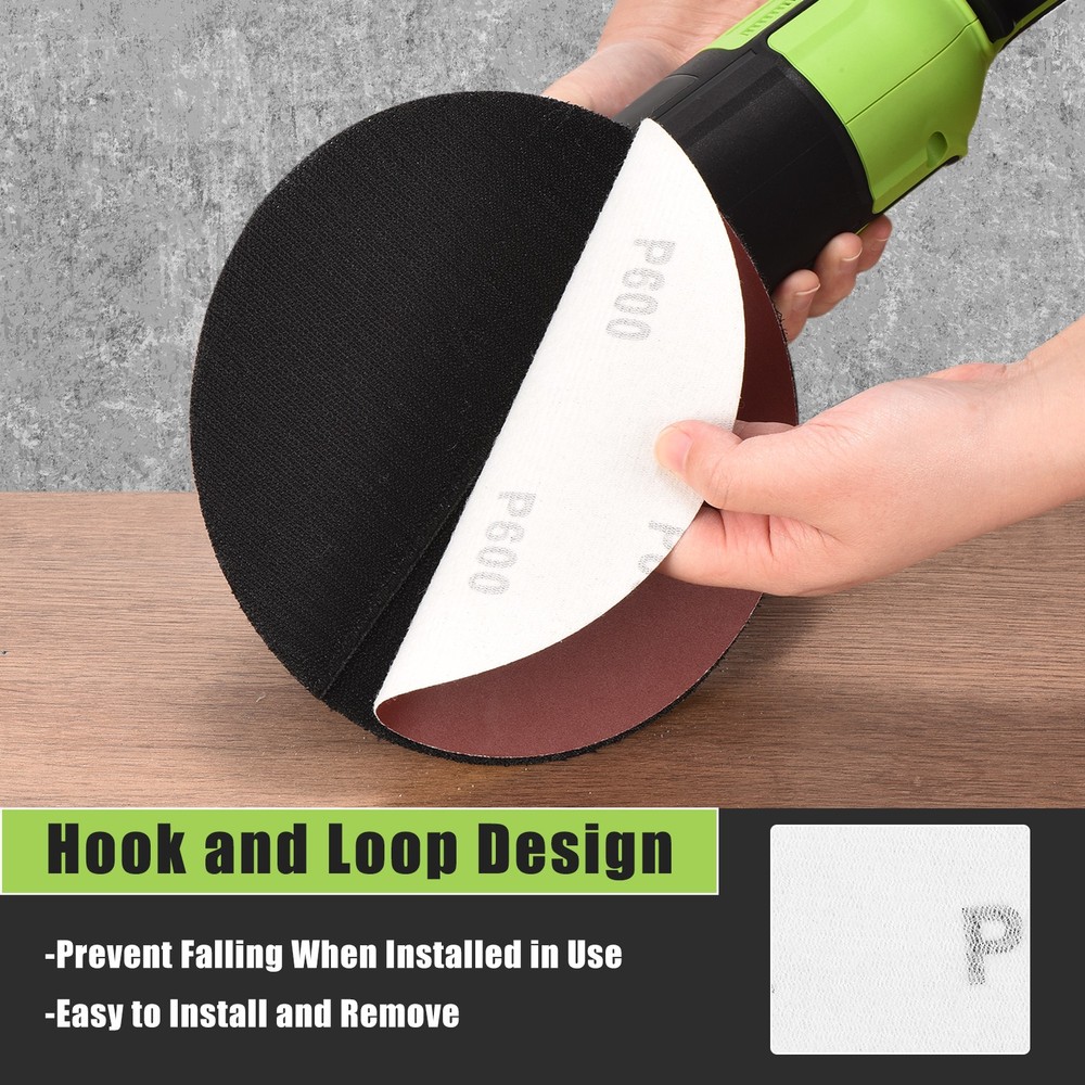 15 Pcs 5 Inch 80 Grit Hook and Loop Sanding Disc, Red