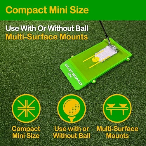 Mini Golf Hitting Mat – Compact Impact Feedback Practice Mat Mini Divot Board