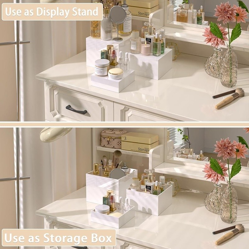 Acrylic Buffet Display Risers Set Stackable Cake Stand Organizers 6 Pieces New