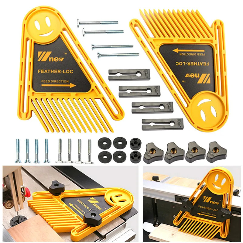 Featherboard Set Miter Slot Board Woodworking Router Table Double Feather Tool