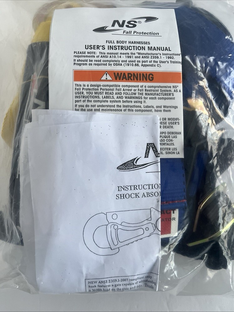 NS Fall Harness with Shock Absorbing Lanyard