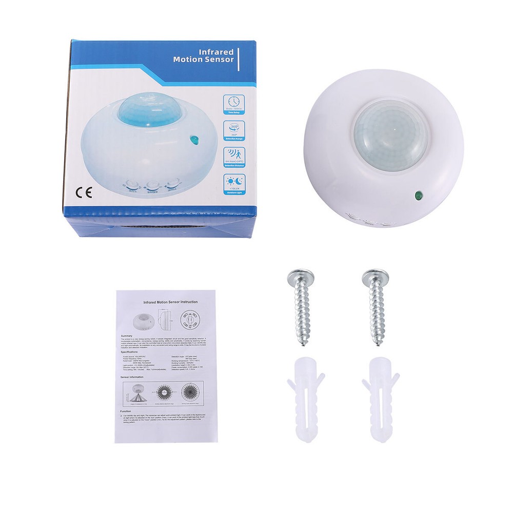Surface Mount PIR Ceiling Occupancy Motion Sensor Detector Light Switch 360°