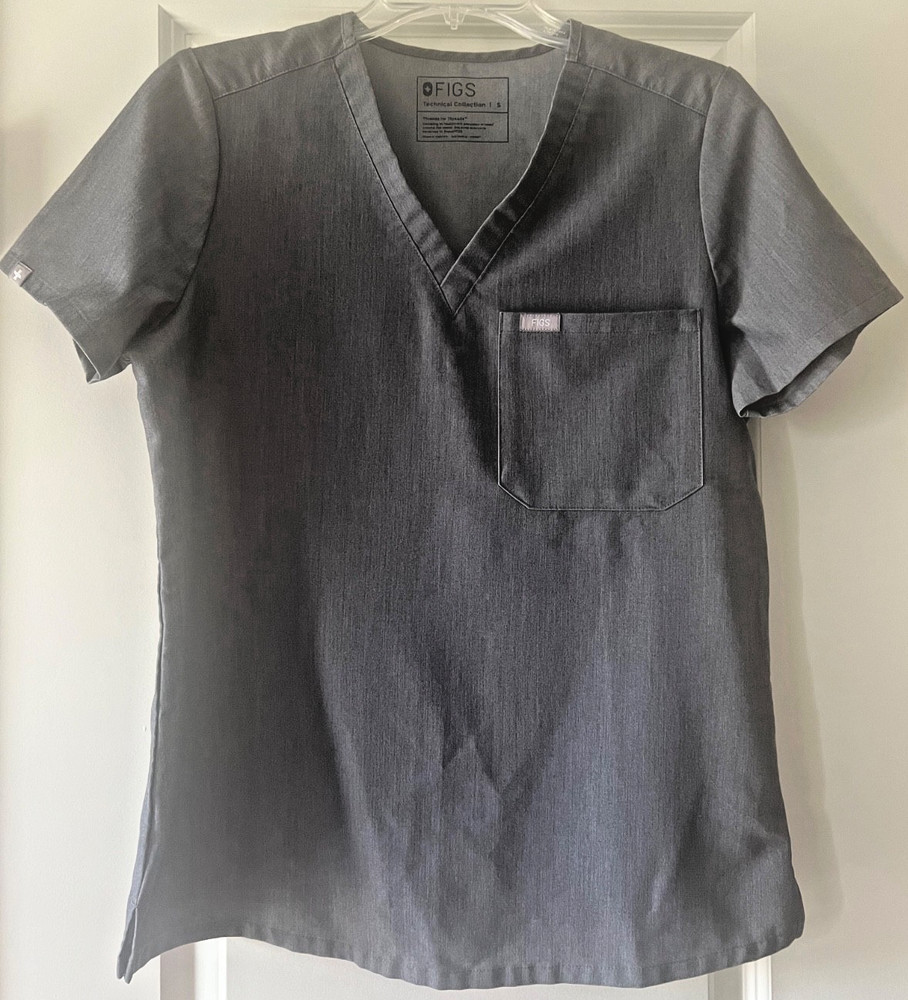FIGS Technical Collection Uniform Scrubs Top Small Women's Single Front Pocket