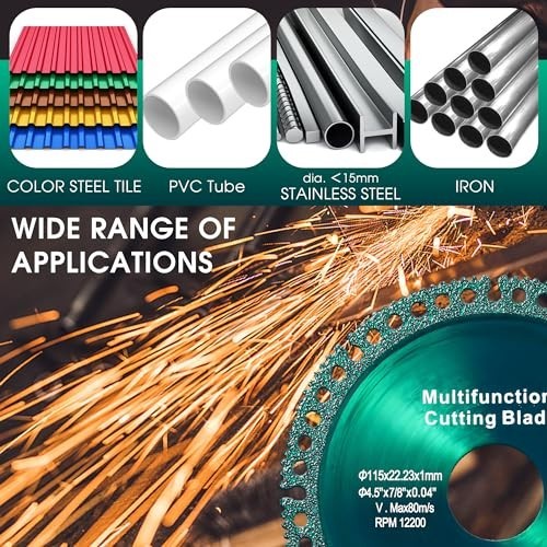 5 Pack 4.5" Indestructible Cutting Discs for Angle Grinder - Fast, Smooth Grindi