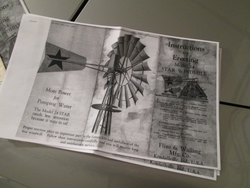 Flint & Walling Star 24 Windmill Erecting Instructions