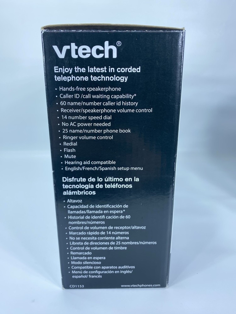 VTech CD1153 Corded Speakerphone With Caller ID White