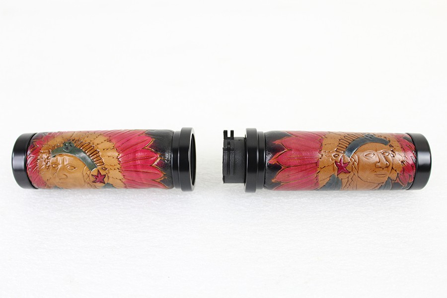 Indian Grip Set with Black Ends for Harley-Davidson