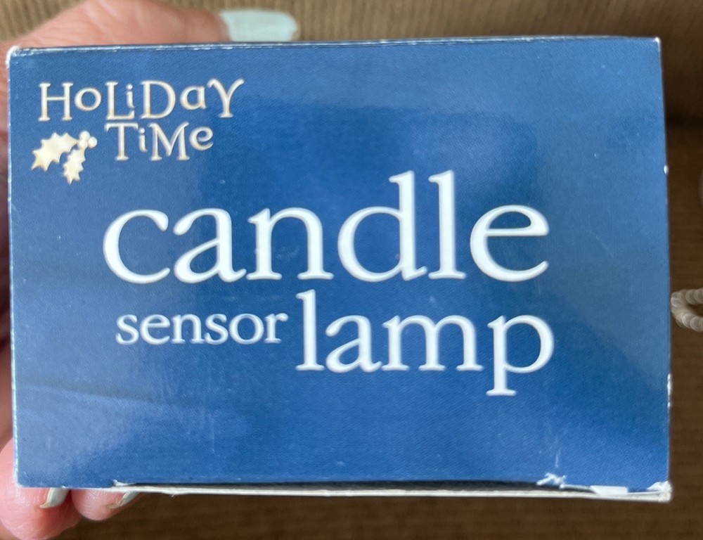 Holiday Time Sensor Candle Lamp Solid Brass Automatic Sensor Light Plug In NIP