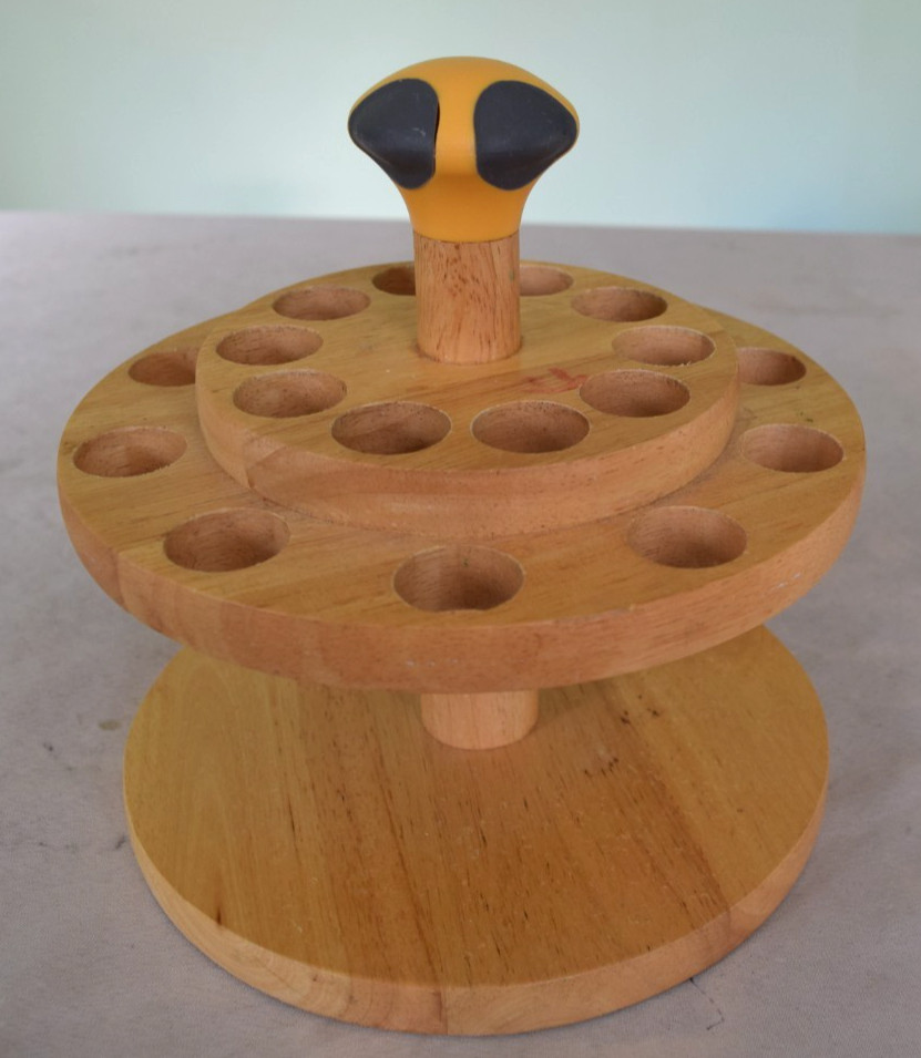 Craft Edger Scissor Organizer - Solid Wood Lazy Susan Tabletop