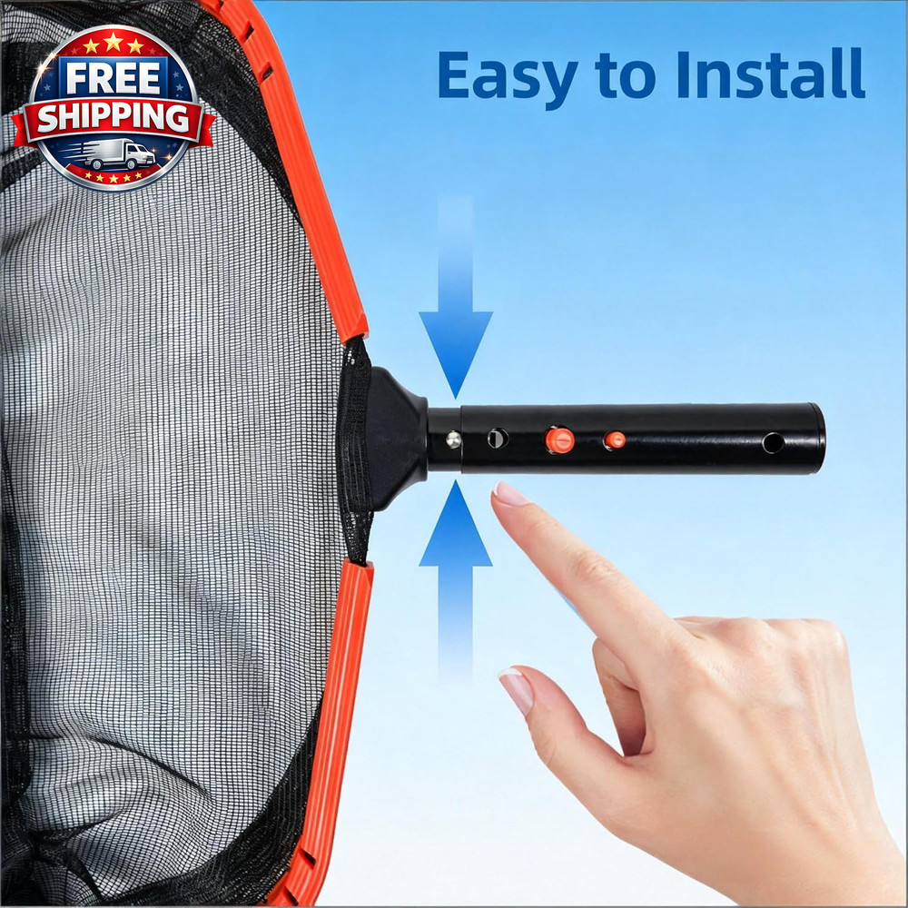 17.5" Pool Skimmer Net with Durable Aluminum Frame & Double-Layer Netting