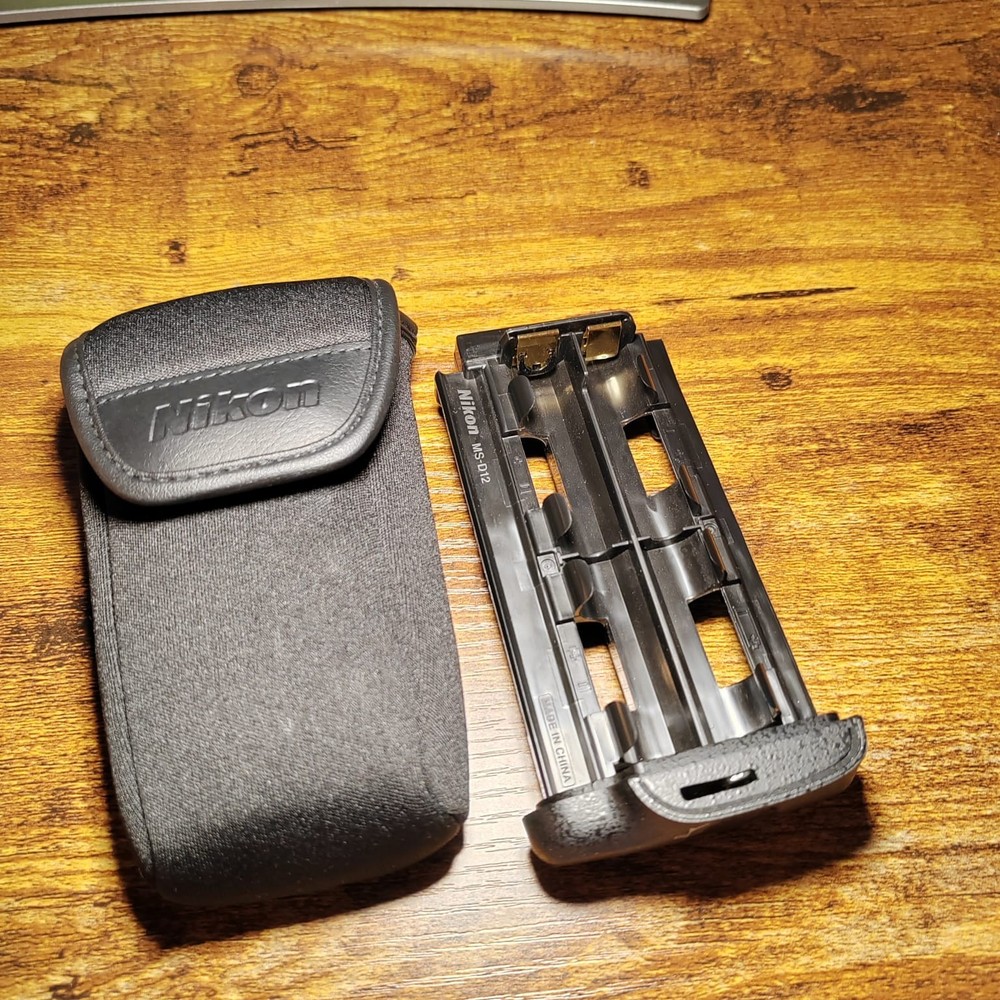 Nikon MS-D12 Battery Holder Tray + Nikon Soft Case Pouch Genuine OEM