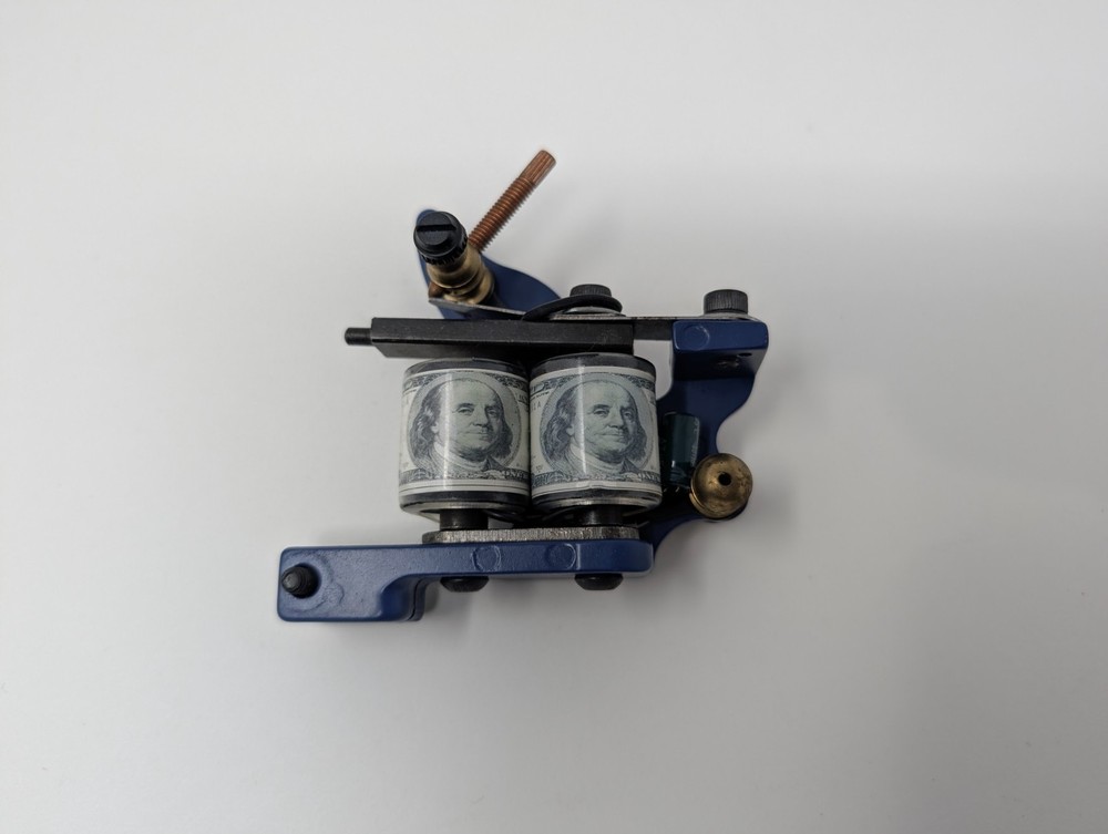 Dragonhawk DH Tattoo Machine Blue Custom 100 Bill Coils (E9)