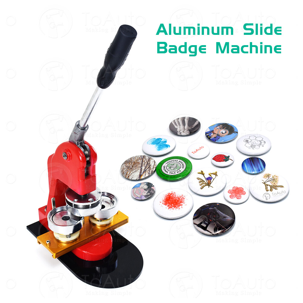 58mm 2.3" Button Maker Badge Press 100 Pcs Circle Cutter Manual Making Machine