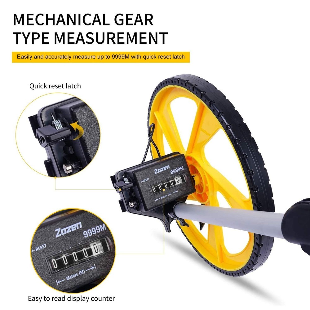 Innovative 10,000m Measuring Wheel - Foldable Design with Backpack, Easy Reset