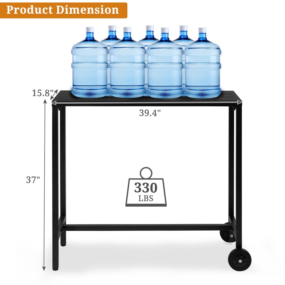 【Replace 92798956】40" Outdoor Bar Table with Wheels, Rectangle Narrow