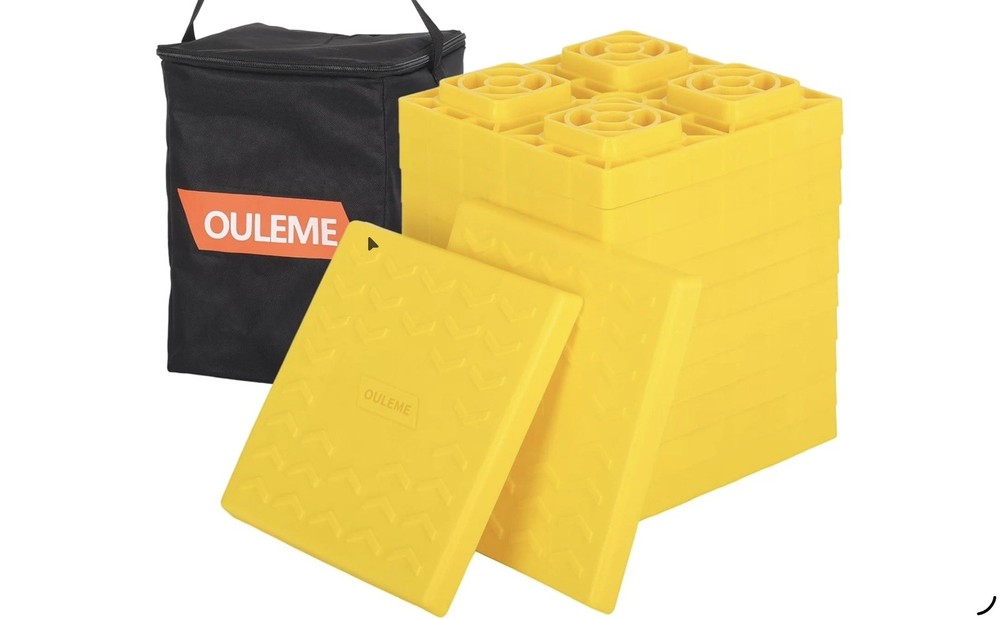 OULEME 12 Pack RV Leveling Blocks, Stackable Jack Blocks, Interlocking Leveli...