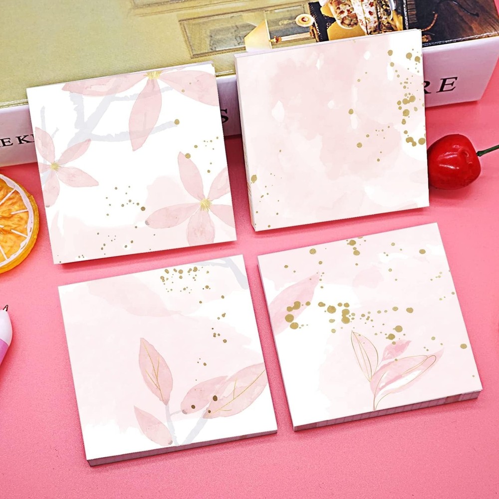 9 Pieces Boho Leaves Sticky Note Pads Adhesive Memo Notes Self-Stick Note Pad...