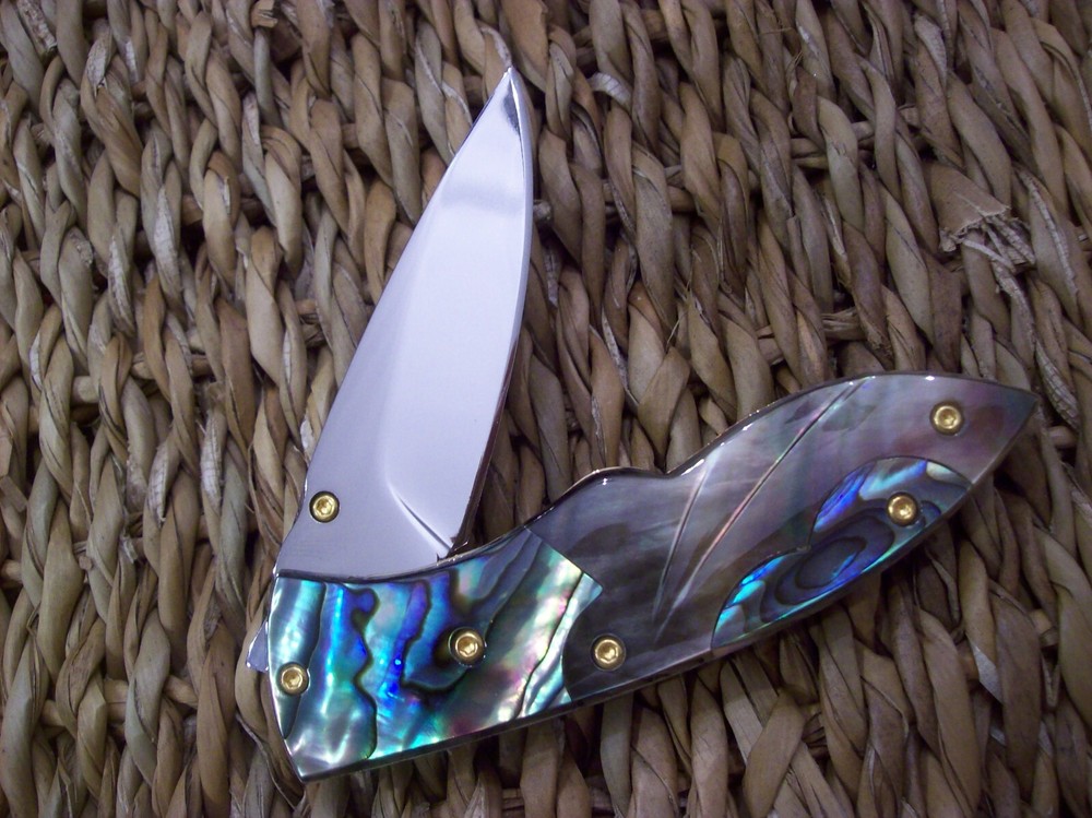 CUSTOM THAILAND KNIFE / BLACK PEARL / ABALONE / NEW 2017