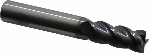 Accupro 3/8" Diam 4 Flute Single End Solid Carbide 0.015" Corner Radius End M...