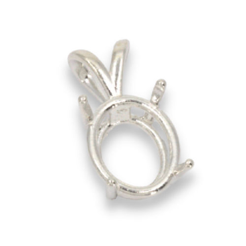 Oval Four Prong Pre-notched Pendant Mounting