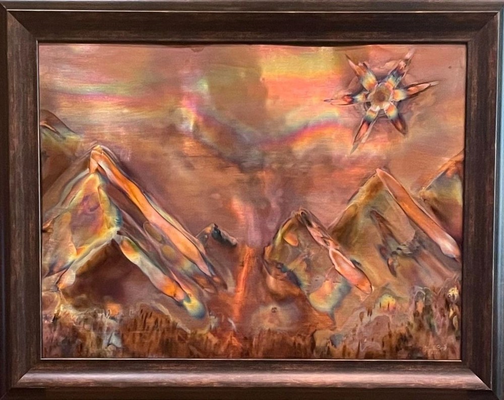 Sunscape Epsilon - Copper flame wall art