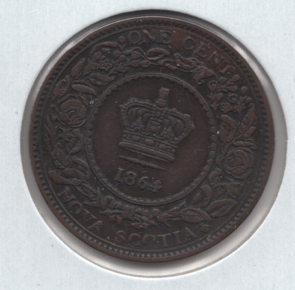 1864 Nova Scotia Large Cent Coin VF
