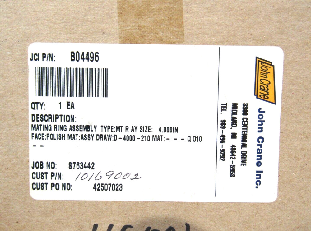NEW JOHN CRANE B04496 MATING RING ASSEMBLY 4.000IN