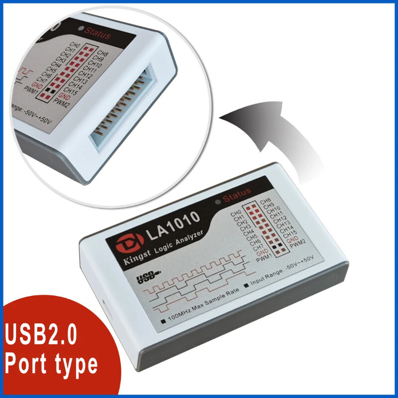 USB Logic Analyzer 100M Max Sample Rate,16Channels,10B Samples,FPGA Debug Tool