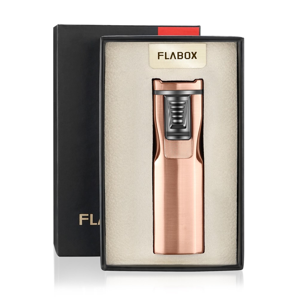 Cigar Lighter Dual Jet Flame Torch Lighter with Cigar Holder Box Gift for Men