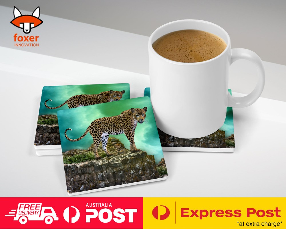 COASTER COFFEE DRINKING MAT|LEOPARD AFRICAN ANIMAL 7