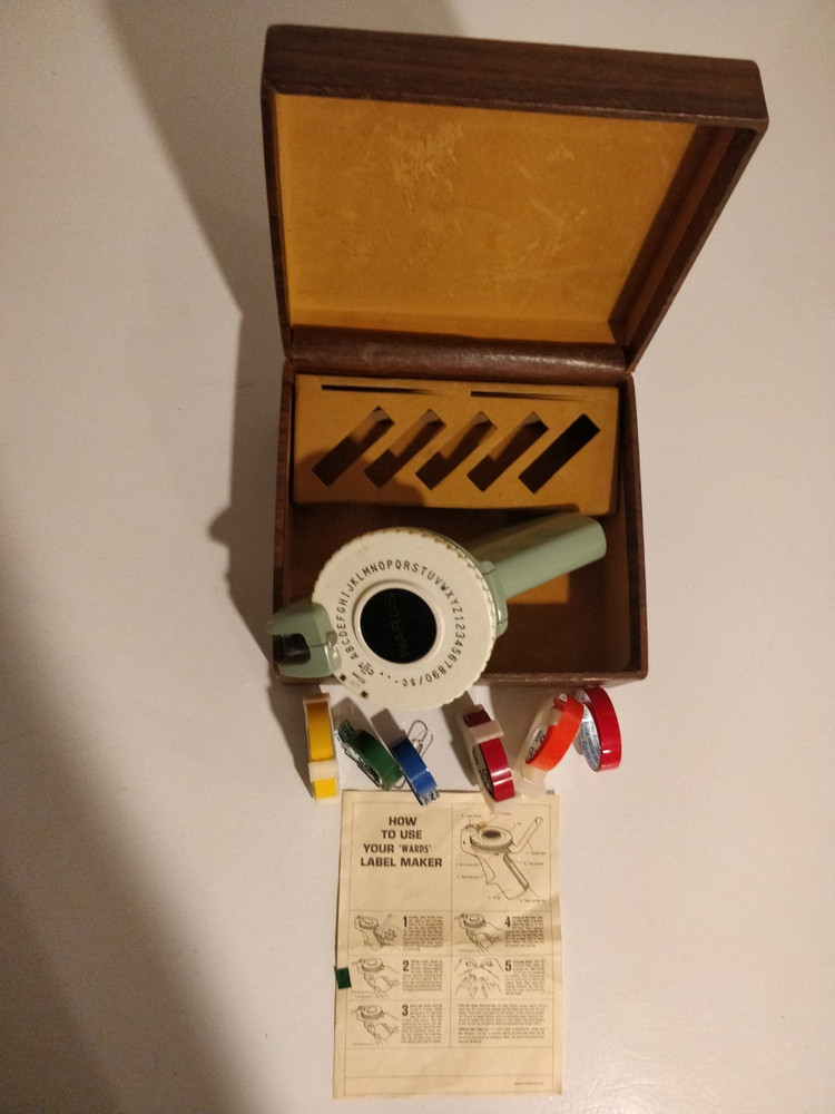 Montgomery Ward 3/8" Label Maker, Case, and Extra Tape
