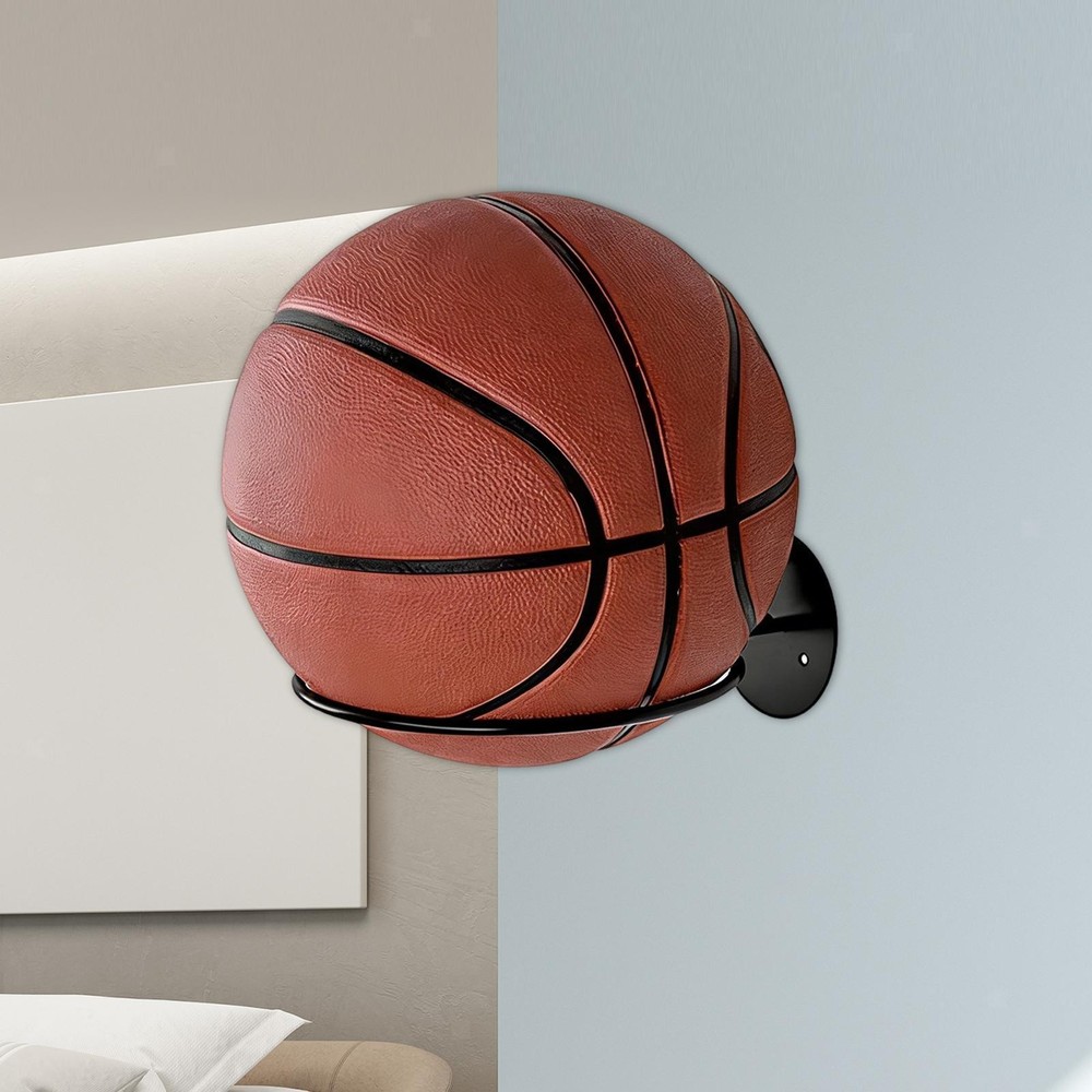 Wall Mount Basketball Holder Accessory Durability Space Saving Storage Rack