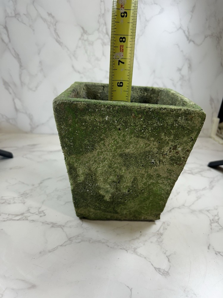 Square Mossed Stoneware Pottery Planter Flower Pot