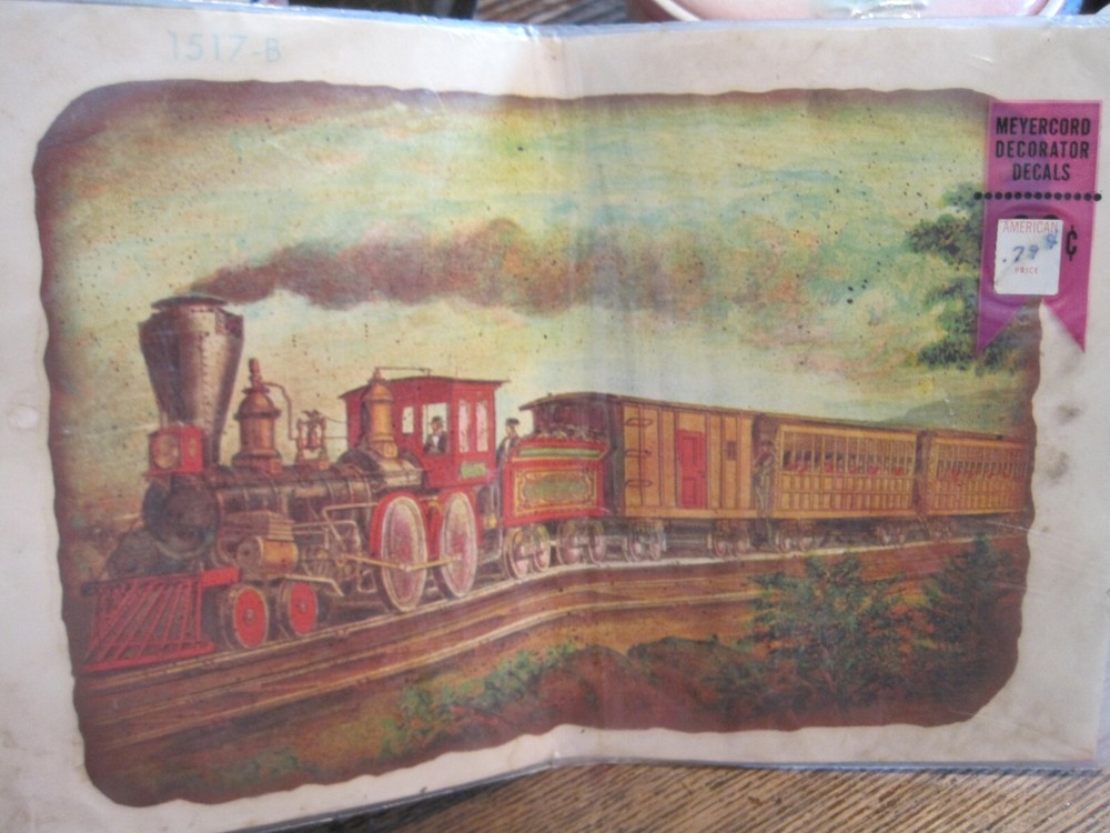 VTG MYERCORD DECORATOR DECALS TRAIN DECOUPAGE